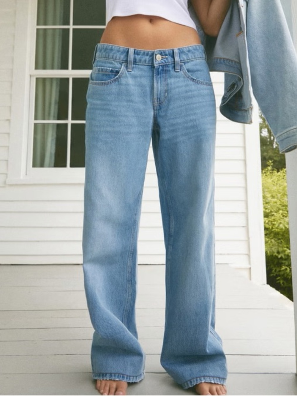 Hollister low rise wide leg baggy jeans